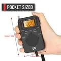 Radio portatile Mini AM FM meteo Radio Pocket Radio schermo LCD sveglia digitale Radio Player