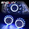 Sinolyn 2.5 pollici Dual Angel Eyes Bi Xenon lenti per proiettore per H7 H4 fari a nido d'ape luci per auto fari auto moto lenticolare bi xenon proiettori lenticolari autolenticolare retrofit