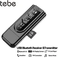 Trasmettitore ricevitore stereo Bluetooth 5.0 Tebe FM con schermo LCD TF Solt Adattatore audio wireless Aux Dongle USB per cuffie PC