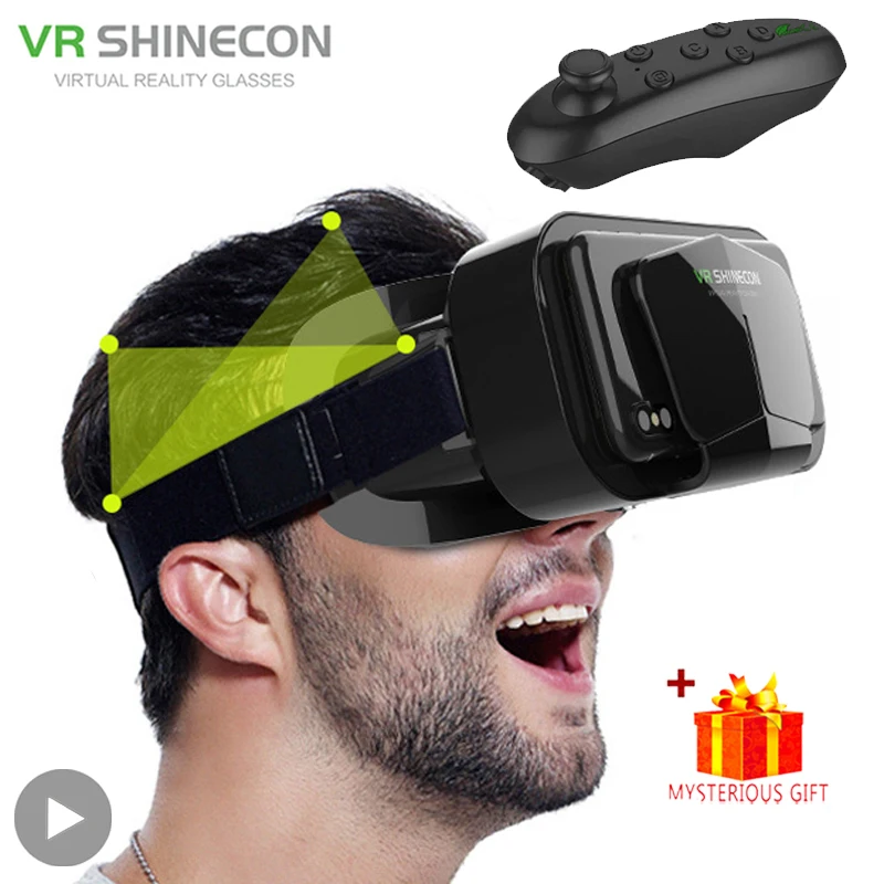 Occhiali VR per realtà virtuale 3D per smartphone cellulari per telefono Cuffie da 7 pollici Gioco per casco Wirth Real Viar Occhiali Lenti per dispositivi cellulari
