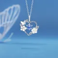 Semplice collana di cuore di fiore di conchiglia di farfalla di colore argento per le donne collane con ciondolo in pietra di luna catena di clavicola gioielli da sposa