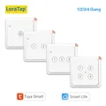 LoraTap 4 Gang Tuya ZigBee Wireless Scene Switch Controller a pulsante con batteria 2MQTT impostazione Scenario di automazione per la casa fai da te