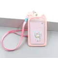 Rabbit Cat Ear Design Girls Women ID Tag Employee's Pass Work Card Cover Case Badge Holder with