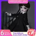 Isoom Milia 1/6 Plus BJD Doll Dark Gothic Dress With Weddnesday Similar Styling Girl Body BJD Dolls