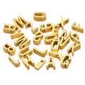 5Pcs Stainless Steel Gold Color Letter Beads English Alphabet Beads for DIY Letter Name Choker