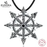 Eudora 925 Sterling Silver Chaos Star ciondolo Chaos Star Magic Pendant Kabbalah Chaos Wheel amuleto