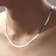 925 Sterling Silver Necklace 4MM Snake Chain Men & Women Couple Sterling Silver Jewelry Blade Chain