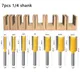 VACK 1/4 Shank Milling Cutter Carbide For Wood 6.35mm Woodworking Straight Bit Cnc Carpentry Tools