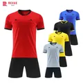 Adult Men Professional Referee Soccer Jersey Set Football Uniform Short Sleeve Match Judge Shirt