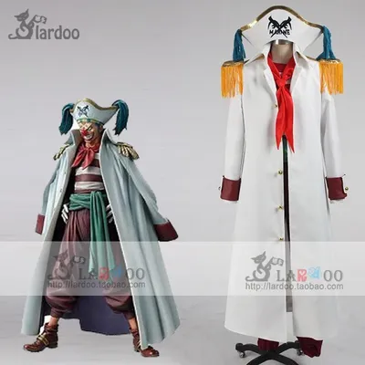 One Piece 2 years Buggy cosplay uniform Costume full set with hat and coat 11