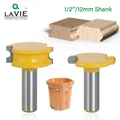 LAVIE 2 pcs 12mm 1/2" Shank Canoe Flute And Bead Router Bit Set Tungsten Cobalt Alloy For Wood