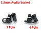 1set 3 Pole 4 Pole 3.5MM Audio Jack Socket Black Stereo Solder Panel Mount Gold With Nuts Waterproof