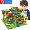 84-504PCS Small Size Marble Race Run Blocks Maze Ball Track Building Blocks Assembly Construction