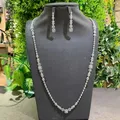 New Trendy Sweater Long Necklace Earring Jewelry Sets For Women Wedding Party Zircon CZ African