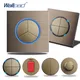 Brown Wall Switch with Round LED Light Button 1 2 3 4 Gang Light Switch Brushed Aluminum Metal