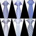 Luxury 7.5cm Men's Classic Tie Silk Jacquard Woven Plaid Check Striped Cravatta Ties Man Bridegroom