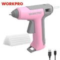 WORKPRO 3.6V Cordless Hot Glue Gun Fast Heating Glue Gun Kit with 7MM*20 Pcs Glue Sticks Home DIY