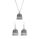 Ethnic Indian Wedding Jewelry Set for Bride Silver Color Carved Bells Necklace&Earring Vintage