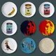 Pop Art Decorative Plate Ceramic Round Display Dish Campbell's Soup Can Portrait Painting Wall Decor