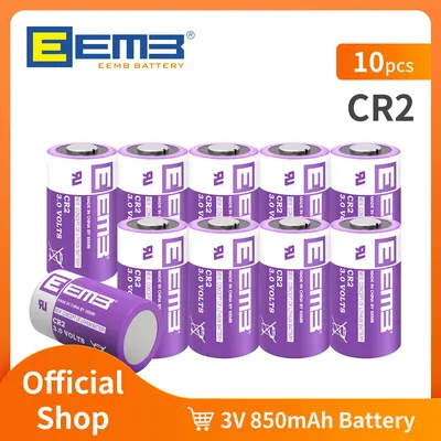 EEMB CR2 3V Lithium Battery 850mAh Non-Rechargeable Battery for Microphones Camera Smoke Detector Doorbell Flashlight