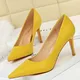 BIGTREE Shoes Pu Leather Woman Pumps Fashion Kitten Heels 7.5 Cm Occupation OL Office Shoes Women