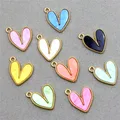 6pcs New Style Colorful Heart Shape Charms Cute Kawaii Resin Pendant Drop Charms for Earring