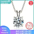 2 Carat Solitaire Zircon Pendant Necklace Real Tibetan Silver Choker Statement Necklace Women