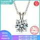 2 Carat Solitaire Zircon Pendant Necklace Real Tibetan Silver Choker Statement Necklace Women