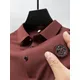 High end fashion M letter embroidered short sleeve polo shirt for men 2023 summer ice silk