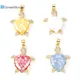 1 PC Shell & Copper Ocean Jewelry Charms Gold Color Multicolor Sea Turtle Animal Pendants Clear
