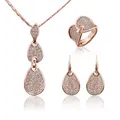 2023 Crystal gold-color Noble Elegance Jewelry Necklace Earring ring Set Made with Austrian Element