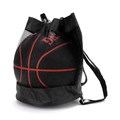 Foldable Basketball Bag Mesh Drawstring Ball Sport Equipment Bag Soccer Gym Bag for Volleyball