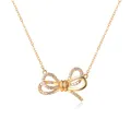 Rose Gold Plated Dainty Butterfly Pendant Necklace Crystal Charm Trendy Jewelry for Women Girls