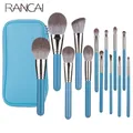RANCAI Makeup Brushes Set 13pcs with Leather Bag Foundation Powder Blush Eyeshadow Eyebrow Brush
