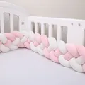 4 Strands Knotted 2.2M/3M/3.6M Baby Bed Bumper Braided Crib Bumper Cotton Knot Pillow Crib Protector