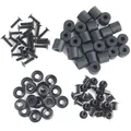 24pcs Flat Headed Long Post Chicago Screw With Metal Countersunk Finishing Washer Thick Rubber