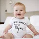 Te Amo Papa Newborn Baby Summer Romper Infant Body Short Sleeve Baby ToddlerJumpsuit I Love You Dad