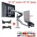 OA-7X Multimedia Desktop Dual Arm 27inch LCD Monior Holder+ Laptop Holder Stand Table Full Motion