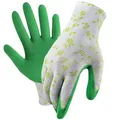 Garden Gloves One Size for Women Breathable Foam Latex Working Gloves for Gardening