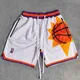 MM MASMIG White Sun Printed Basketball Shorts with Zipper Pockets Devin Booker Street Style Sports