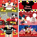 Cartoon Red Mickey Mouse Photograhy Background Custom Kids Birthday Party Backdrop for Photo Studio