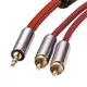Premium Audio Cable Mini Jack 3.5mm to Dual RCA for Car AUX PC AMP Headphone 3.5 to 2 RCA OFC