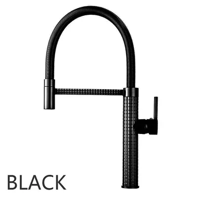 High end Spring Kitchen Faucet Brass Luxury Black Faucet for Kitchen Sink 360 ° Swivel Faucet