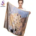 Winter Accessories Khaki Square Scarves Printed For Ladies Fashion Lovers 100% Natural Silk Scarf