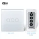 1/2/3gang RF 433 433Mhz wall light touch switch w/ tempered glass panel RF433 wireless remote