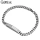 CHIMDOU Silver Color Stainless Steel Bracelet Women Jewelry Curb Chain Blank ID Bracelet Fashion