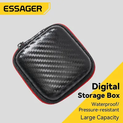Essager Mini Earphone Bag Box Digital Charger Headphone Storage Bag USB Data Cable USB disk Memory card Organizer Carrying Pouch