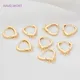 18K Gold Plated Round/Heart Shape Multi Holes Earring Hooks Earring Findings Components DIY Pearl