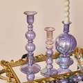 Floriddle Retro Candlesticks Taper Candle Holders Tall Candlesticks Decoration Party Glass Vase Home