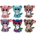 15CM Ty Beanie Big Eyes Multicolor Leopard And Textured Sparkle Ears Leopard Series Collection Cute